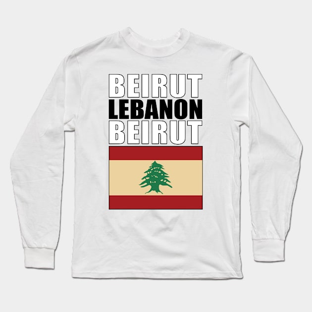 Flag of Lebanon Long Sleeve T-Shirt by KewaleeTee